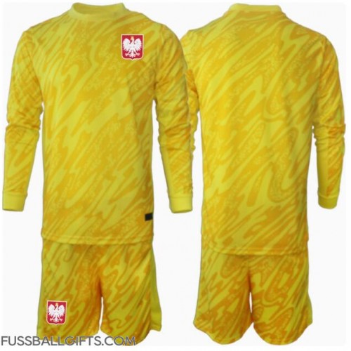 Polen Torwart Fußballbekleidung Heimtrikot Kinder EM 2024 Langarm (+ kurze hosen)